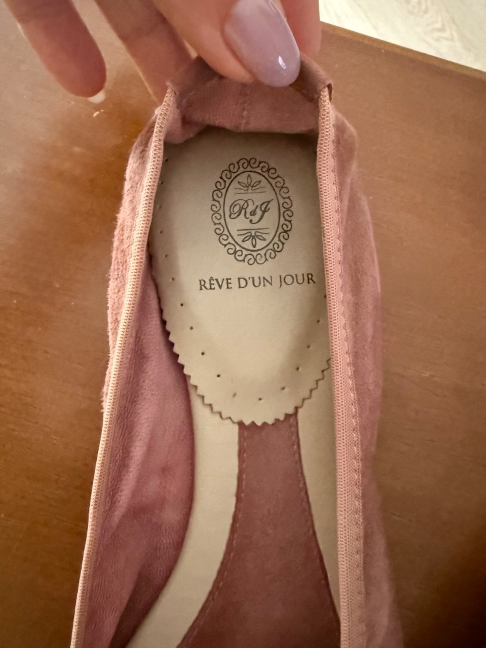 Reve D‘un Jour Pink Blush Suede Ballet flats Size 38 - Picture 3 of 5